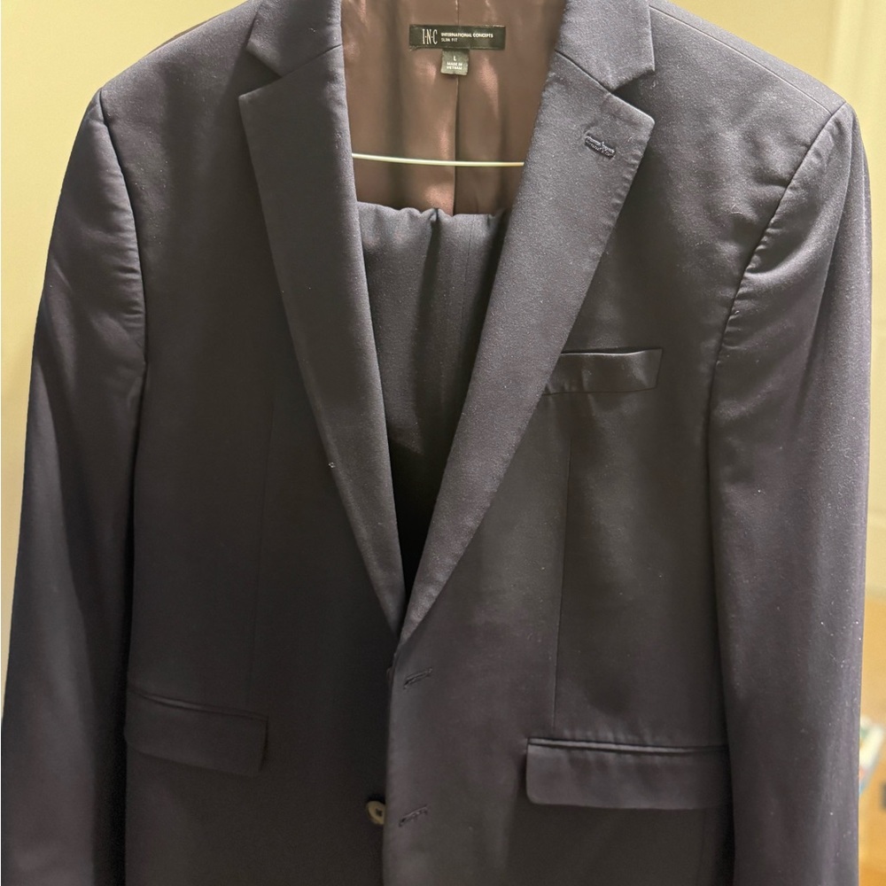 INC International Concepts Blue Suit with Notched Lapel